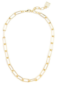 Angela Paperclip Link Collar Necklace - Lush Lemon - Women&