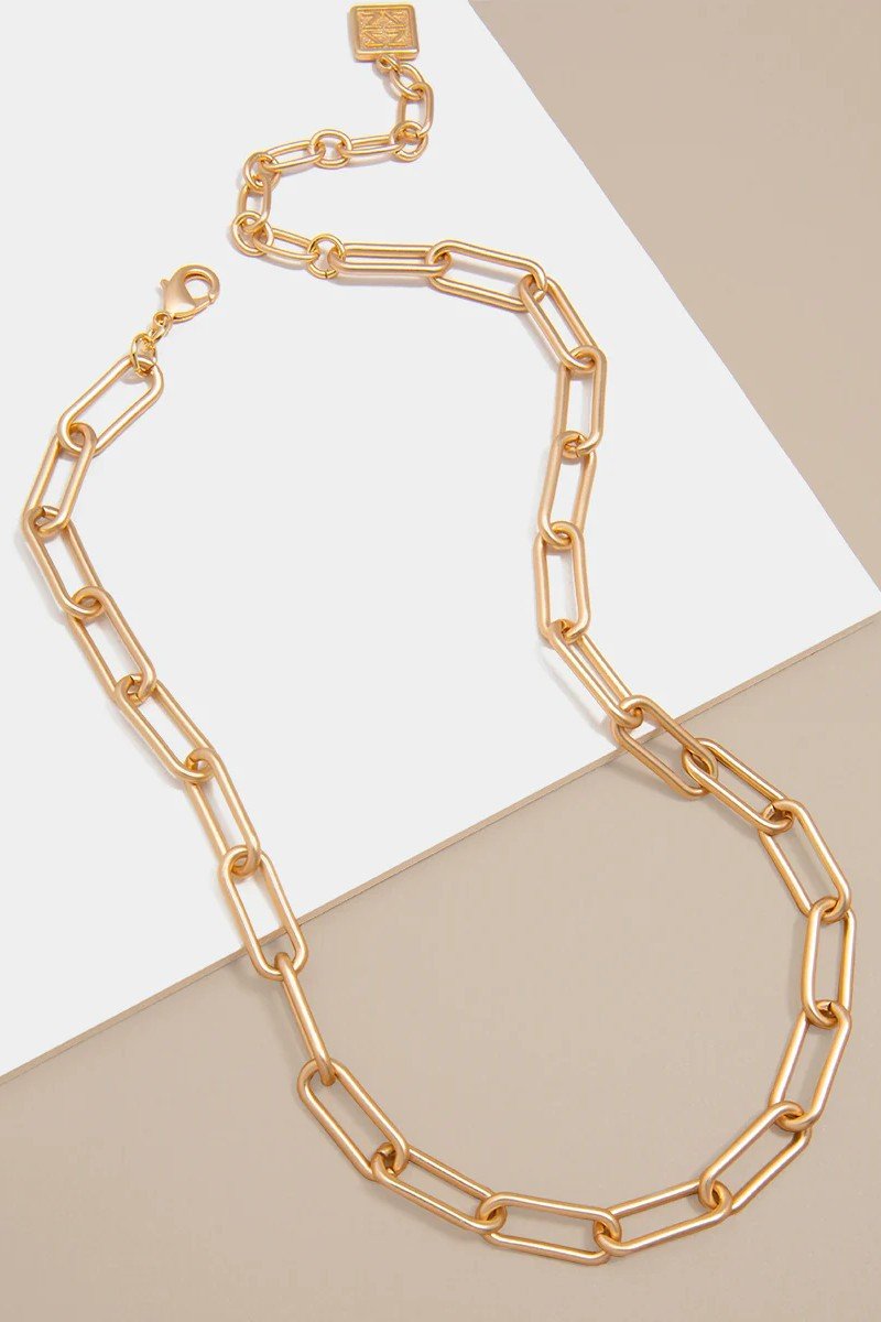 Angela Paperclip Link Collar Necklace - Lush Lemon - Women's Accessories - Zenzii - 11662