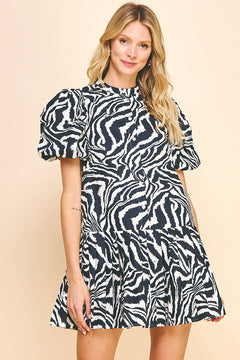 Animal Print Mini Dress - Lush Lemon - Women&