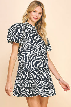 Animal Print Mini Dress - Lush Lemon - Women&