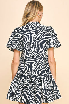 Animal Print Mini Dress - Lush Lemon - Women&