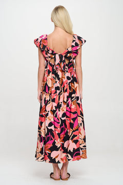 Autumn Sunset Floral Maxi Dress - Lush Lemon - Women&