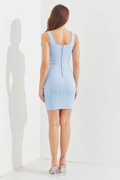 Bandage Printed Sleeveless Mini Dress - Lush Lemon - Women&