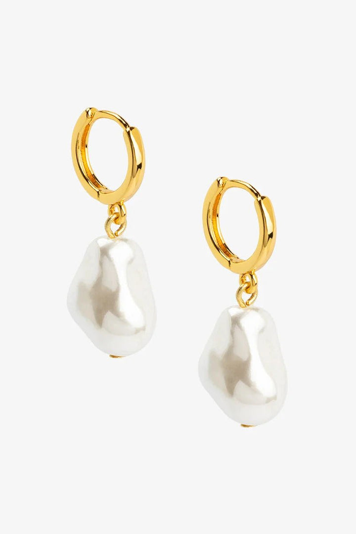 Baroque Single Pearl Drop Earring - Lush Lemon - Women's Accessories - VIOROO - 98012741083037