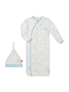 Blue Little Bitty Pretty One Modal Magnetic Gown + Hat Set - Lush Lemon - Children&