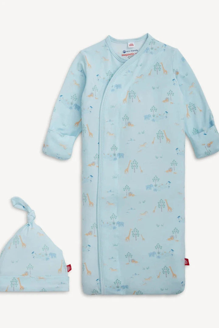 Blue Serene Safari Magnetic Gown & Hat Set - Lush Lemon - Children's Clothing - Magnetic Me - 840405246104