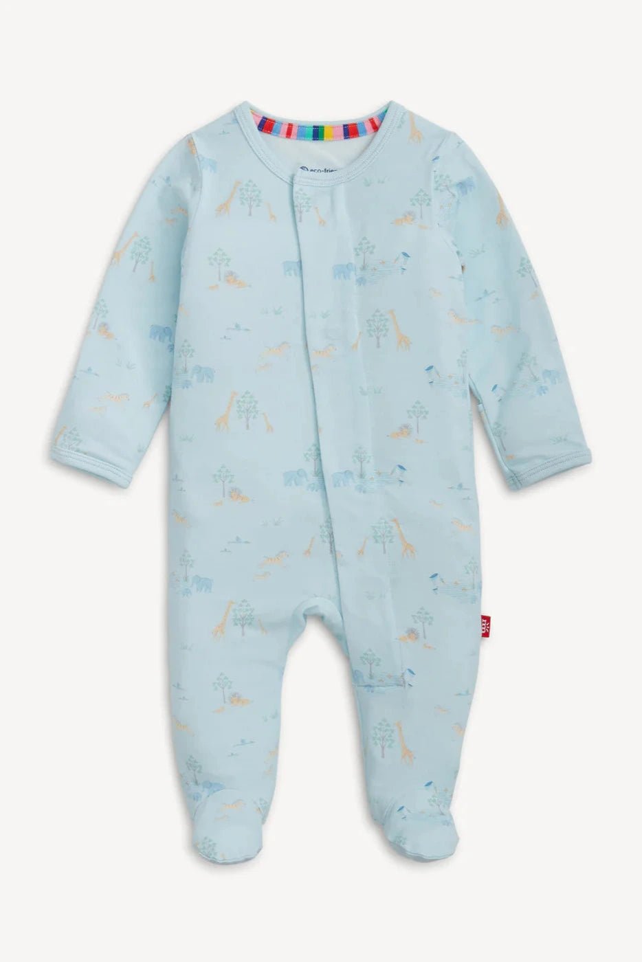 Blue Serene Safari Modal Magnetic Footie - Lush Lemon - Children's Clothing - Magnetic Me - 840405246036