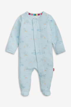Blue Serene Safari Modal Magnetic Footie - Lush Lemon - Children&