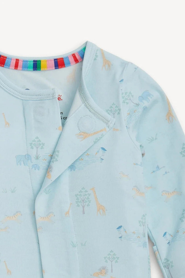 Blue Serene Safari Modal Magnetic Footie - Lush Lemon - Children's Clothing - Magnetic Me - 840405246036