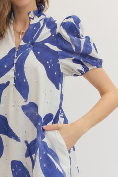 Botanical Eyelet Puff Sleeve Midi Dress - Lush Lemon - Women&