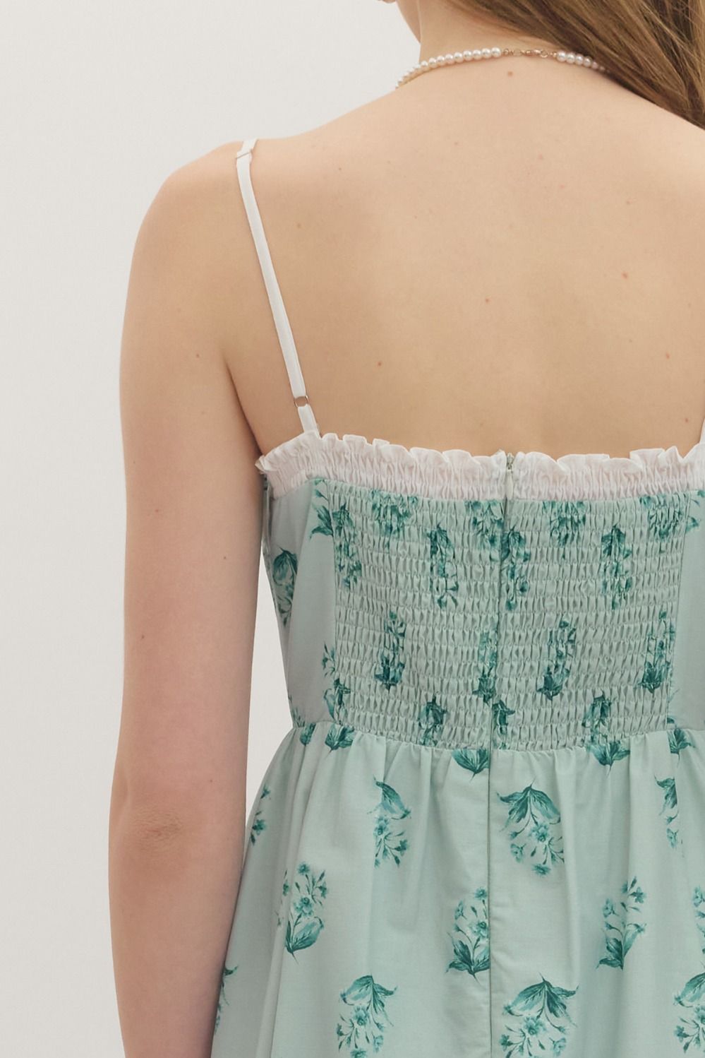 Botanical Lace Trim Midi Dress W/ Smocked Back - Lush Lemon - Women's Clothing - Entro - 53161591018013