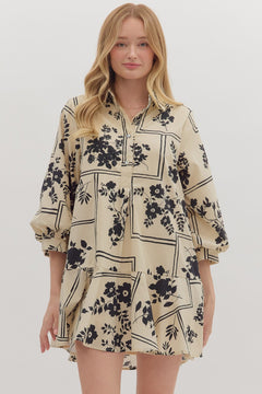 Botanical Tiered Mini Dress - Lush Lemon - Women&
