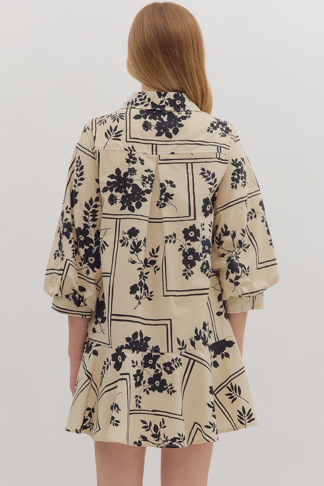 Botanical Tiered Mini Dress - Lush Lemon - Women's Clothing - Entro - 88777881063677