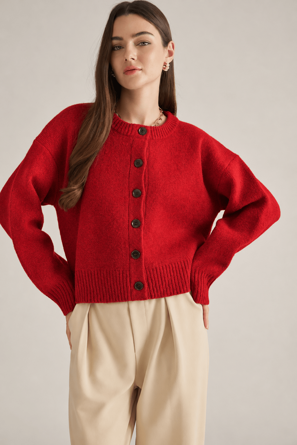Button Front Knit Cardigan - Lush Lemon - Women&
