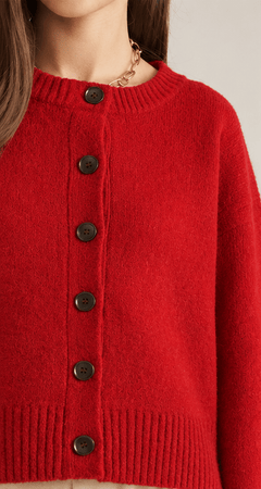 Button Front Knit Cardigan - Lush Lemon - Women&