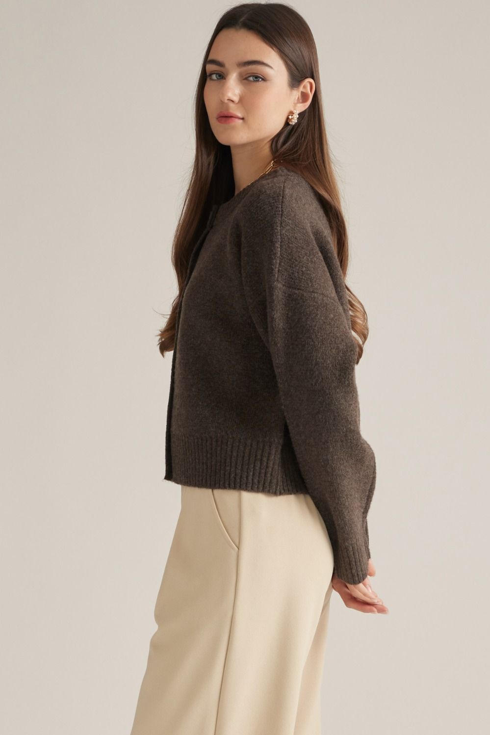 Button Front Knit Cardigan - Lush Lemon - Women&