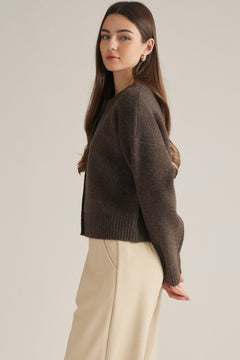Button Front Knit Cardigan - Lush Lemon - Women&