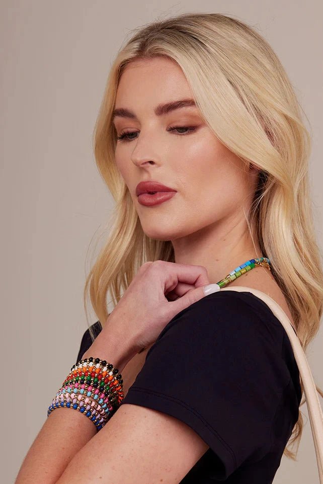 Camille Stretch Bracelet - Lush Lemon - Women's Accessories - Zenzii - 43990292085821