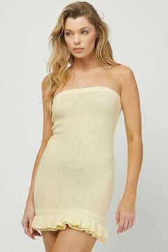 Camy Sweater Tube Mini Dress - Lush Lemon - Women&