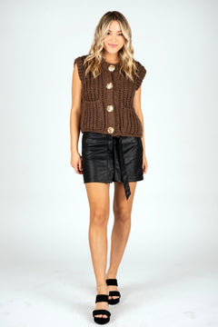 Chloe Chunky Knit Sweater Vest - Lush Lemon - Women&