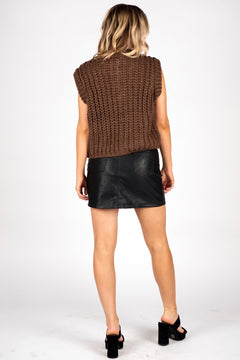 Chloe Chunky Knit Sweater Vest - Lush Lemon - Women&