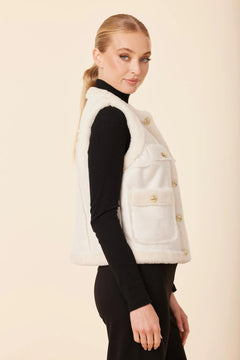 Coco Faux Shearling Vest - Lush Lemon - Women&