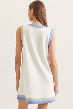 Color Block Sleeveless Shift Dress - Lush Lemon - Women&