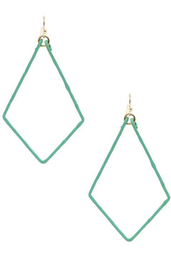 Color Coated Metal Diamond Earrings - Lush Lemon - Women&