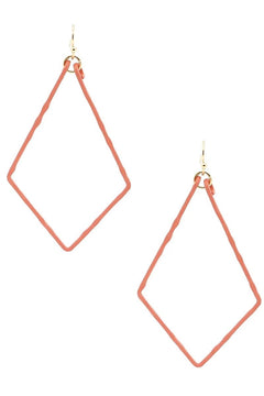 Color Coated Metal Diamond Earrings - Lush Lemon - Women&