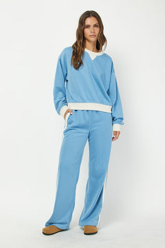 Colorblock French Terry Sweatpant Set - Lush Lemon - Women&