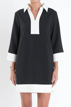 Colorblock Mini Dress - Lush Lemon - Women&