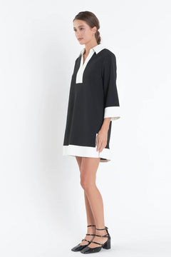 Colorblock Mini Dress - Lush Lemon - Women&