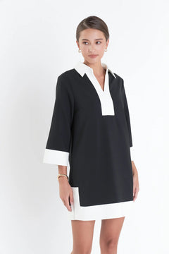 Colorblock Mini Dress - Lush Lemon - Women&