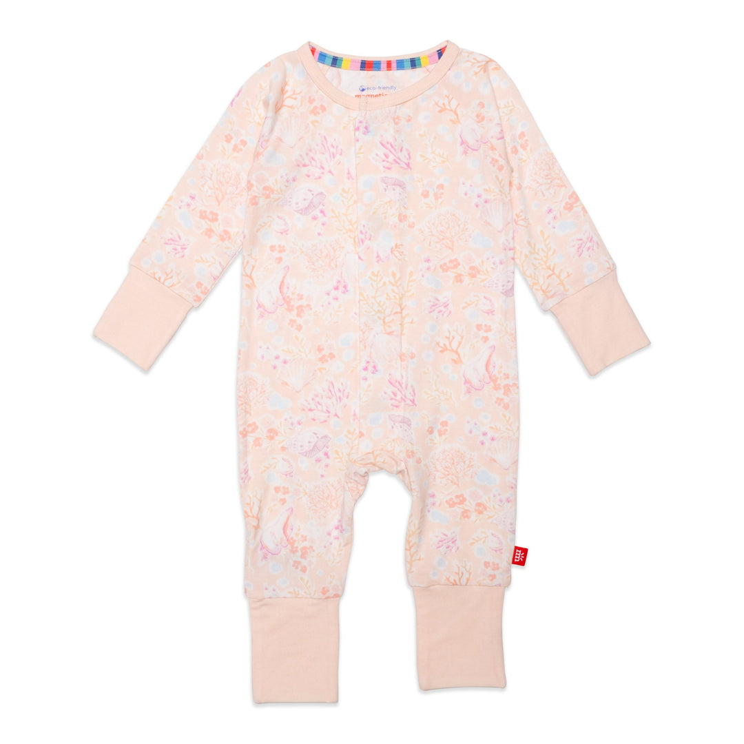 Coral Floral Magnetic Convertible Coverall - Lush Lemon - Children's Clothing - Magnetic Me - 840318773599