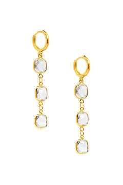 Crystal Chain Drop Earring - Lush Lemon - Women&
