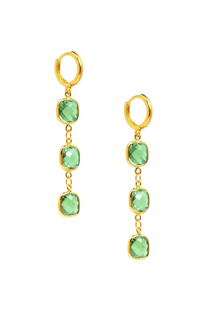 Crystal Chain Drop Earring - Lush Lemon - Women's Accessories - Zenzii - 54497841191517
