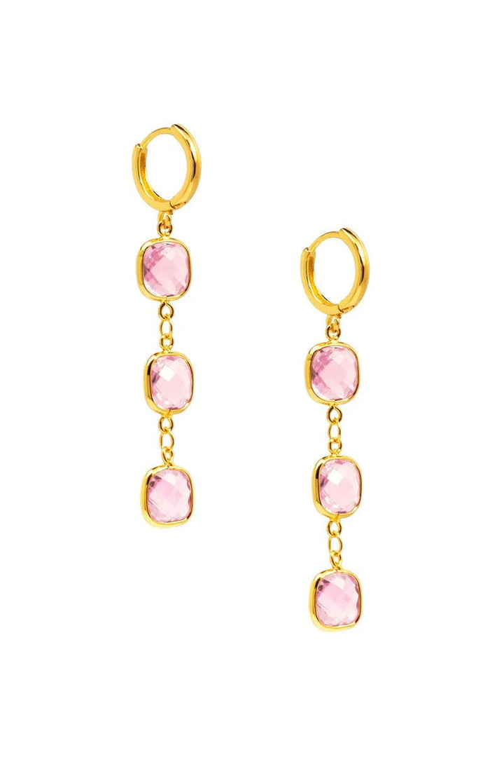 Crystal Chain Drop Earring - Lush Lemon - Women's Accessories - Zenzii - 54497841224285