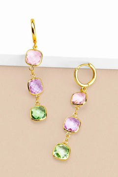 Crystal Chain Drop Earring - Lush Lemon - Women&