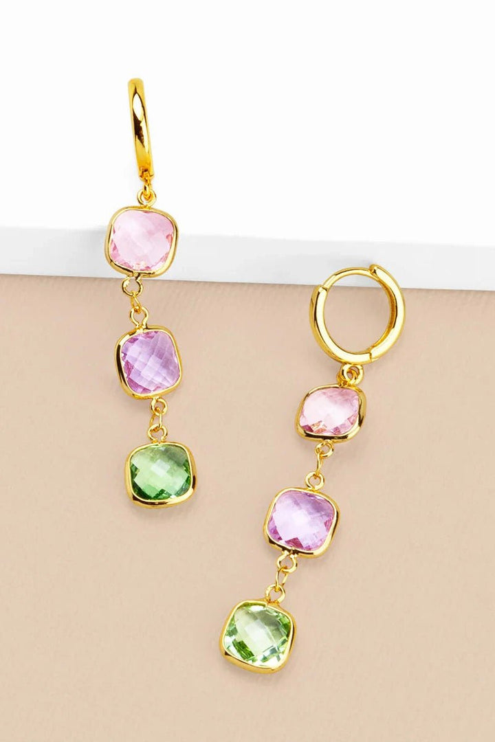 Crystal Chain Drop Earring - Lush Lemon - Women's Accessories - Zenzii - 54497841357053