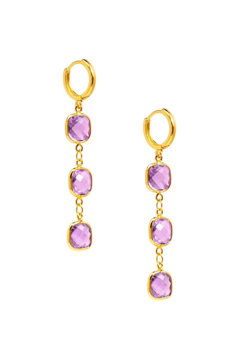 Crystal Chain Drop Earring - Lush Lemon - Women's Accessories - Zenzii - 54497841489821