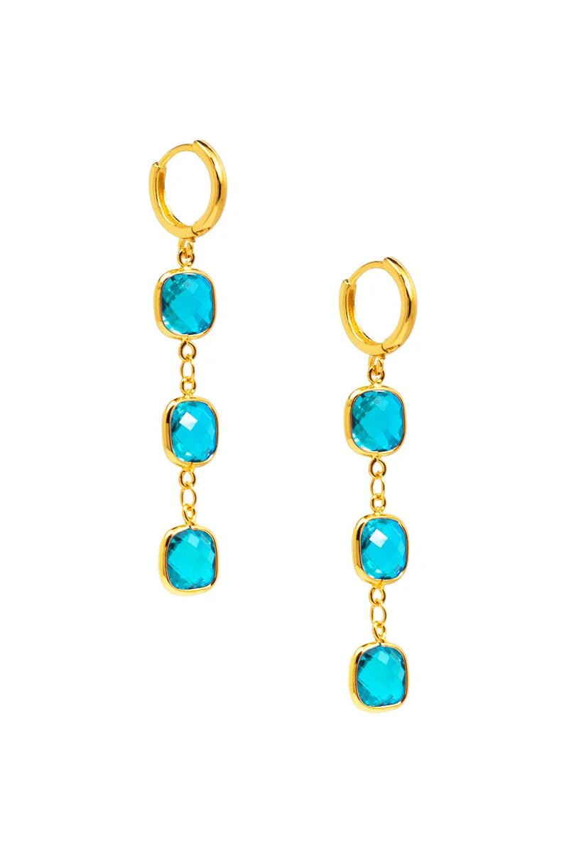 Crystal Chain Drop Earring - Lush Lemon - Women's Accessories - Zenzii - 54497841522589