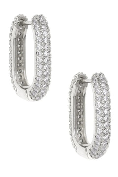 Crystal U-Shape Huggie Earring - Lush Lemon - Women&
