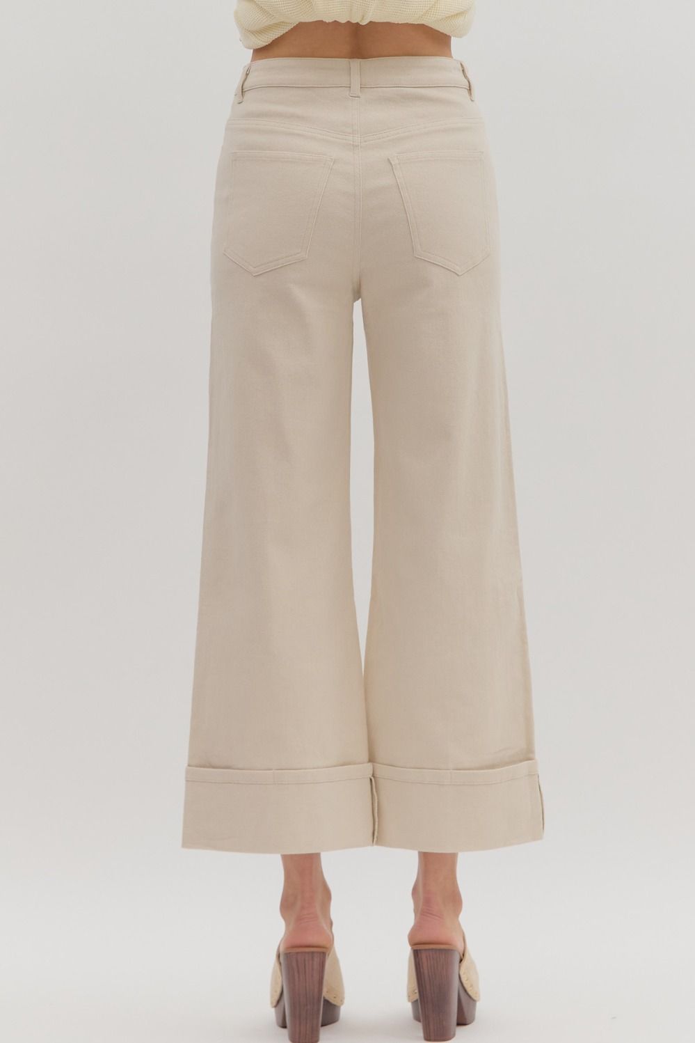 Cuffed Stretch Ankle Pant - Lush Lemon - Women's Clothing - Entro - 35233881068477