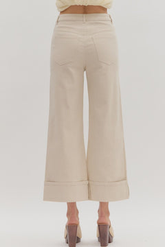 Cuffed Stretch Ankle Pant - Lush Lemon - Women&