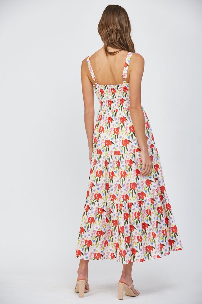 Cut Out Tie Front Maxi Dress - Lush Lemon - Women's Clothing - Fate By LFD - 28109251025949