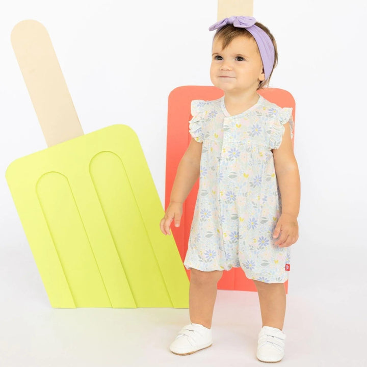 Darby Modal Ruffle Romper - Lush Lemon - Children's Clothing - Magnetic Me - 840318777719