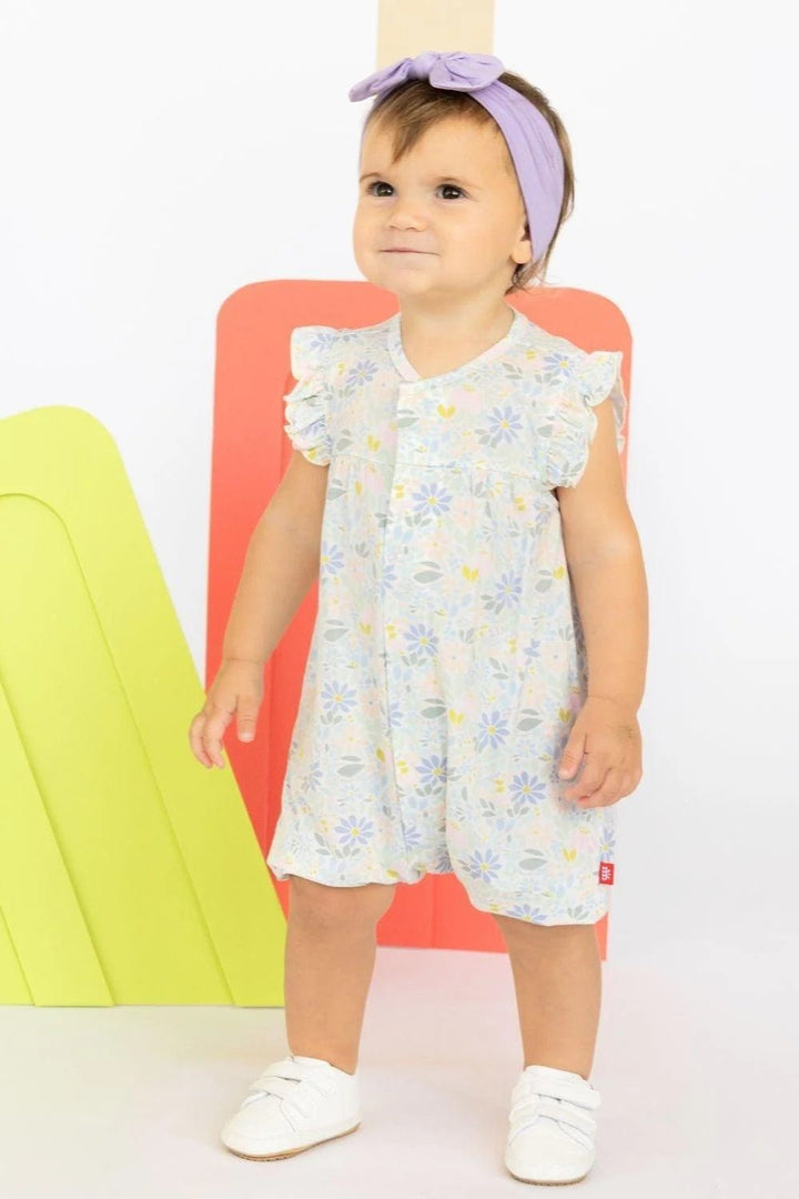 Darby Modal Ruffle Romper - Lush Lemon - Children's Clothing - Magnetic Me - 840318777719