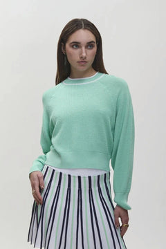 Deuce Dolman Waffle Knit Top - Lush Lemon - Women&