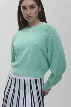 Deuce Dolman Waffle Knit Top - Lush Lemon - Women&