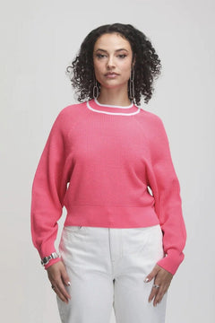 Deuce Dolman Waffle Knit Top - Lush Lemon - Women&